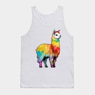 Alpaca Llama Rainbow Tank Top